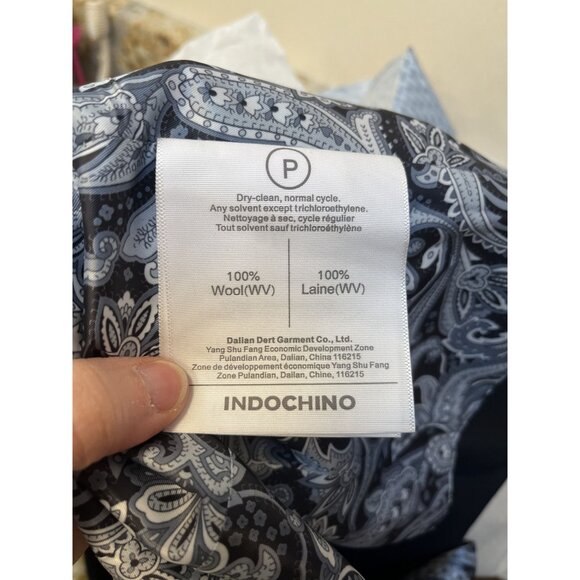 INDOCHINO NWT Men's Wool Vest Waistcoat Blue Front Paisley Back Bespoke - Picture 4 of 4